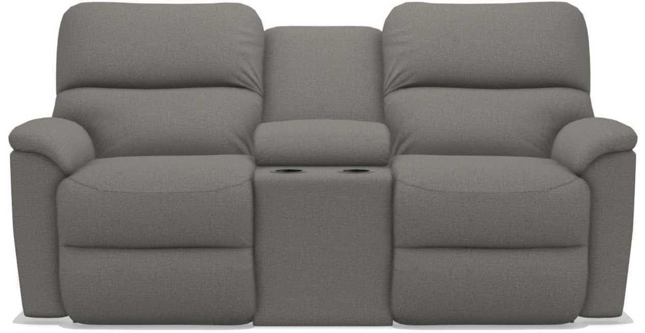 La-Z-Boy Brooks Flannel Power Reclining Loveseat with Headrest and Console image