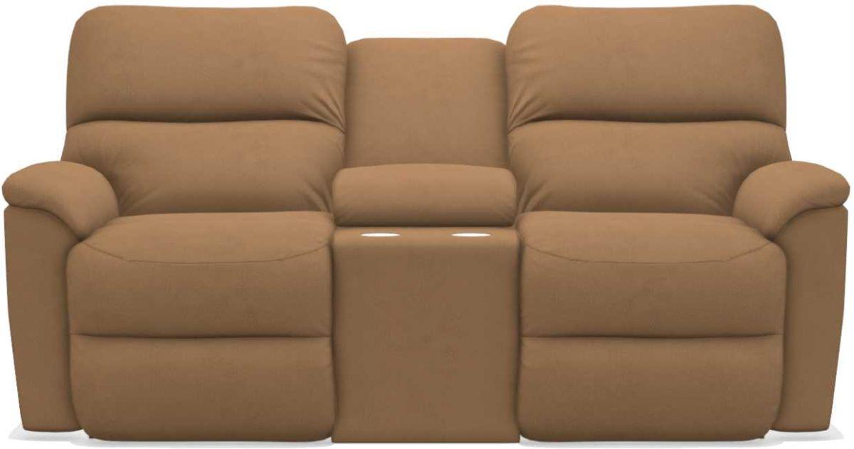 La-Z-Boy Brooks Fawn Reclining Loveseat With Console image